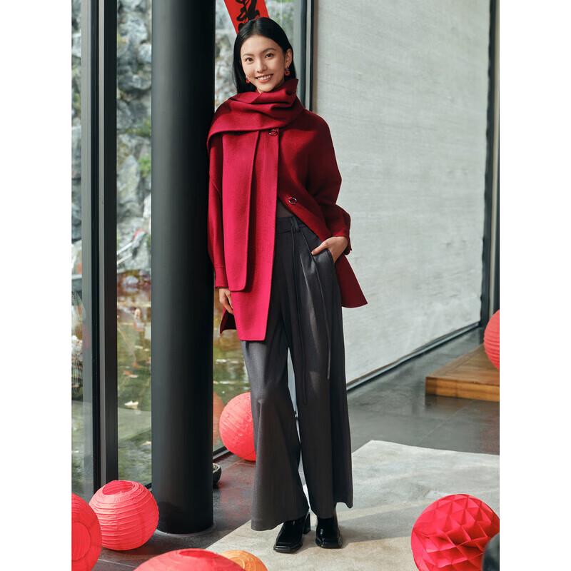 JUZI ANNACO Single-Breasted Tencel Wool Mid-Length Coat