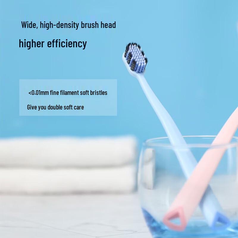 Saky Wide Head Charcoal Toothbrush 3-Pack