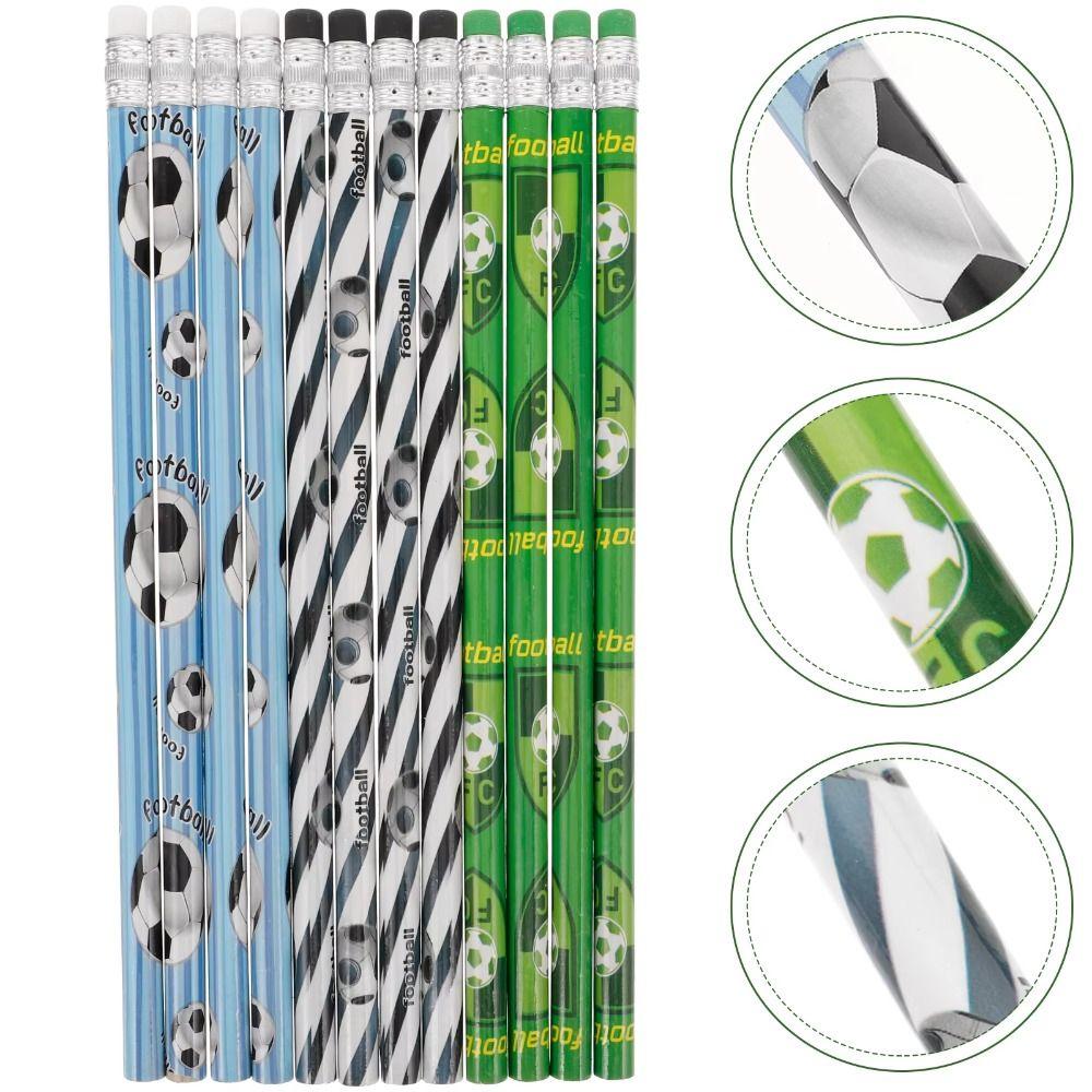 12Pcs HB Pencil with Eraser Wood Pencil New Drawing Stationery  for Children Student