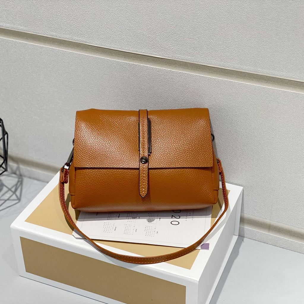 Sac à Bandoulière en Cuir Véritable Style Coréen pour Femme - Sac Décontracté en Cuir de Vache Grande Capacité