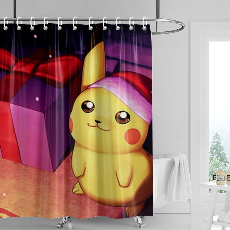 Home Decoration Shower Curtains For Bathroom Waterproof Curtain Fabric Modern Nordic Style Living Room Merry Christmas Winter