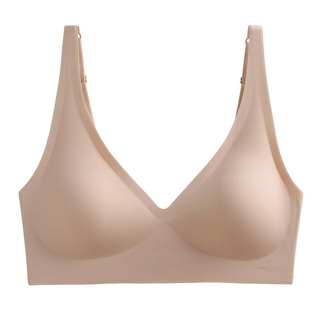 Non Marking Underwear, Women's, Gathered Thin Style, No Steel Ring, Cinched Breast, Anti Sagging, Soft Support, Bra
