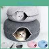 Plush Felt Cat Bed Circular Tunnel Design For Cats Of All Seasons Soft And Removable