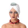 African Women's Headscarf Hat , Aoto Gele Fashion Style African Women's Folding Caps With Diamond Hair Buckle