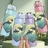 1PC Heart Dolphin Ocean Night Art 750ml Color Plastic Sports Water Bottle Leakproof Flip Straw Lid Suitable for Sports Office Home Use
