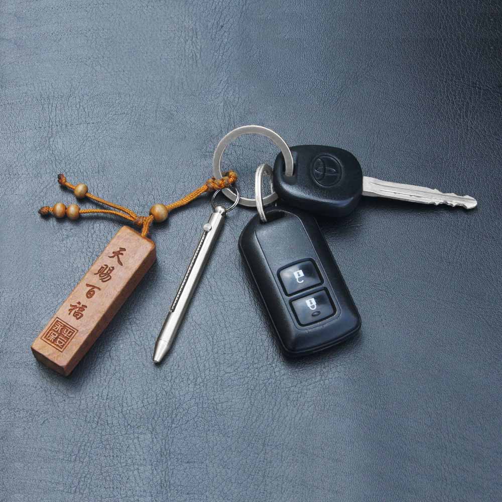 Titanium Telescopic Toothpicks Keychain Integrated Design Telescopic Toothpick Titanium Protective Case Holder Pocket Toothpick