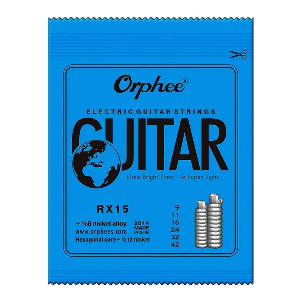 

10 Set Orphee Electric Guitar Strings Set RX Series Hexagonal Carbon Steel Professional Beginning Practice Electric Guitar Parts 10 set RX15