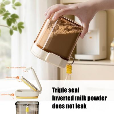 Kaşıklı Ayrıştırma Tasarımlı Süt Tozu Kutusu Üçlü Sızdırmaz Nem Geçirmez Işık Geçirmez Hazne 400ml 800ml Taşınabilir Saplı Saklama Kabı