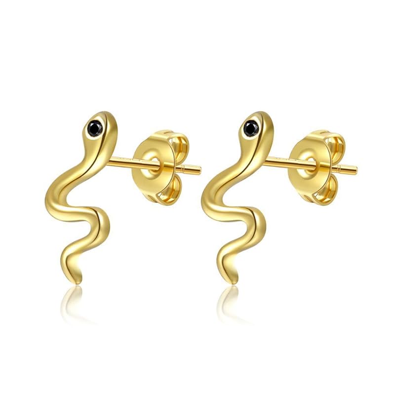 

Privie earrings snake snake motif gold hoop earrings fashion accessories plating South Korea cute Popularity geometry simple Smaller catchless easy