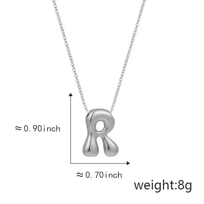 Cute Smooth Letter Necklace, Chubby Pendant, European and American Fashionable and Simple Collarbone Chain