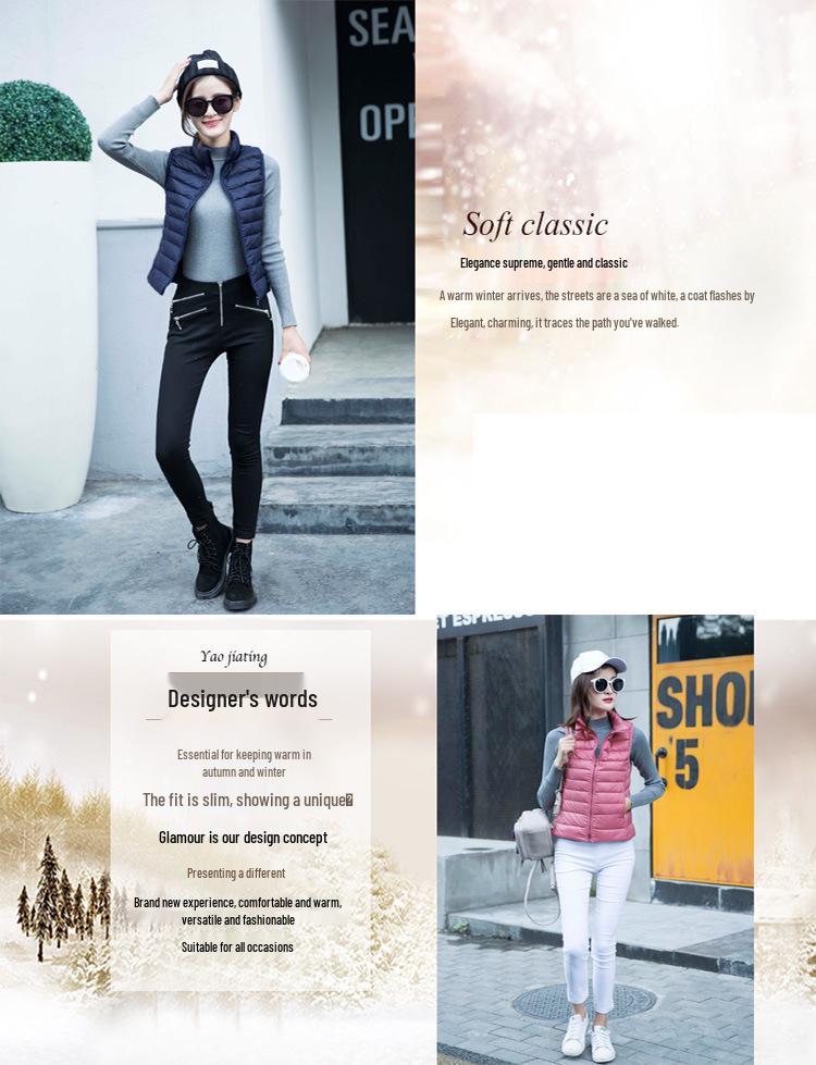 2025 Women's Lightweight Sleeveless Vest - Warm Short Down Jacket for Autumn/Winter.