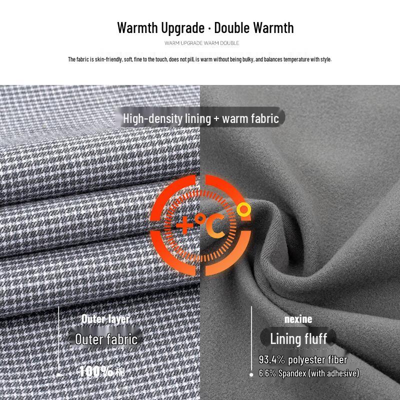 FIRS Men's Integrated Fleece Warm Cotton Shirt