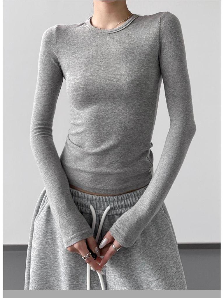 2025 Herbst Damen Retro Schlankmachendes Langarm-T-Shirt