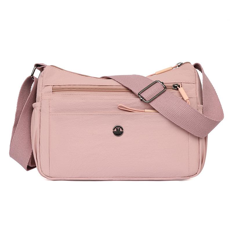 

Multi-layer Large Capacity Shoulder Bag Travel Lightweight Women s Crossbody Bag рожевий