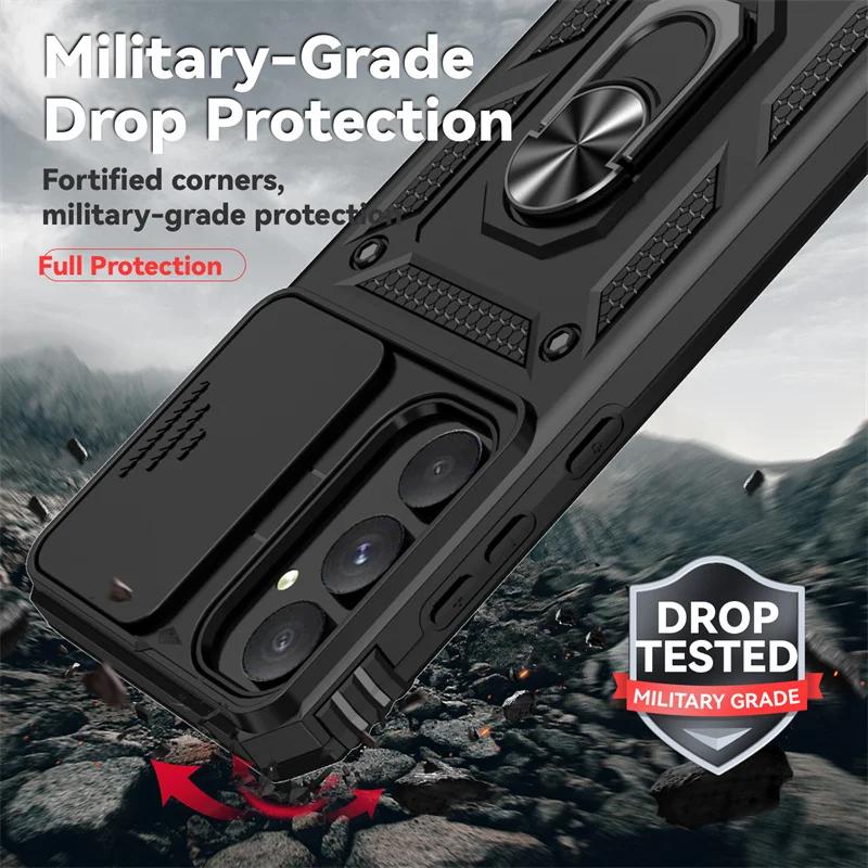 Armor Shockproof Phone Case For Samsung Galaxy S26 Plus Ultra S25 FE Edge S26Plus S26Ultra Cover Lens Protect Ring Holder Coque