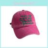 Trendy Ins Bright Pink Baseball Cap With Vintage Wash And Letter Embroidery For All Genders