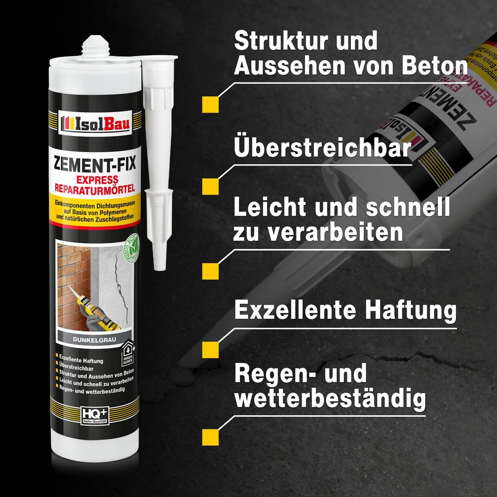 IsolBau Zement-Fix Repair and Sealing Mortar Dark Gray 4 x 300ml