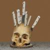 1pc Knife Holder Halloween Skull Head Knife and Fork Seat Resin Ornaments Terrifying Atmosphere Kitchen Utensils Party Dressing