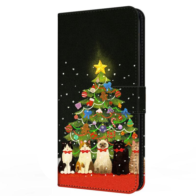 Cover For Xiaomi Poco F7 F 7 Relief Stand Book Flip Leather Case Merry Christmas Magnetic Wallet Protector Redmi Turbo 4 Pro
