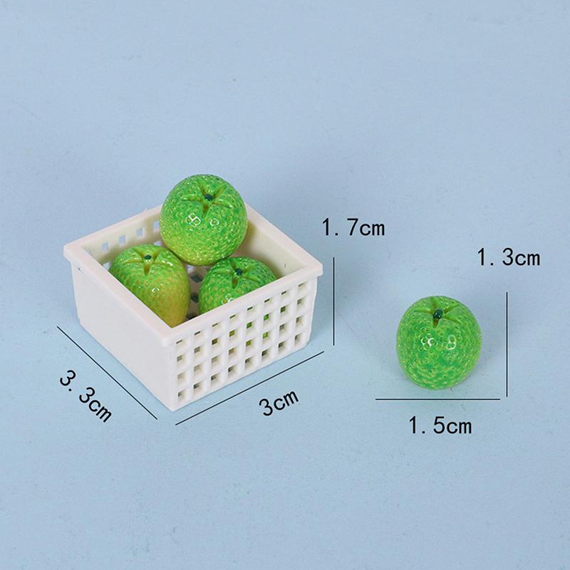 

1/12 моделювання лялькового будиночка Фруктовий апельсин з набором кошиків Мініатюрний ляльковий будиночок Кухня Декорація їжі Уявні іграшки