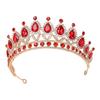 Crown Red Rhinestone Retro Semicircle Hair Accessories Crown for Wedding Party Prom