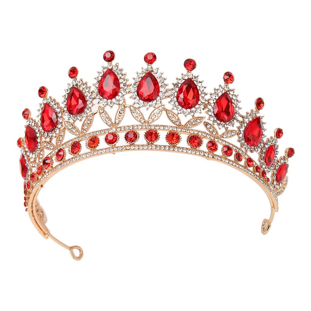 Crown Red Rhinestone Retro Semicircle Hair Accessories Crown for Wedding Party Prom