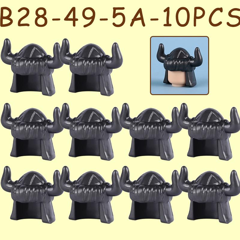 MOC Medieval Military Castle Soldier Figures Helmets Series Building Blocks Knights Accessories Warrior Hat  Bricks Toys Gifts