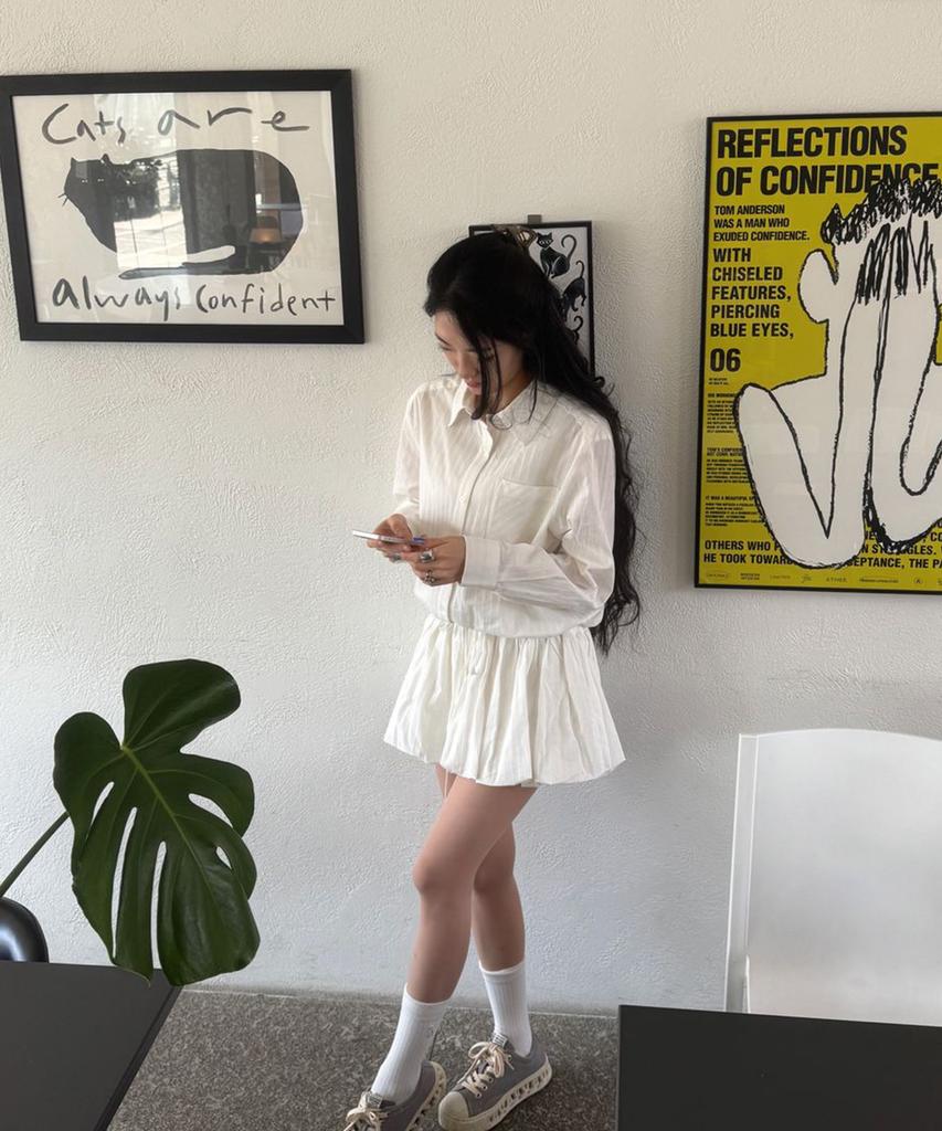 MIXXO Balloon Shirt Collar Dress_Miwowg202C