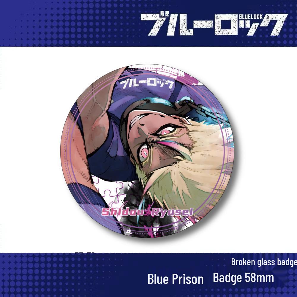 

Аниме Кнопка с лазерной гравировкой Blue Lock: Мерч Ёичи Исаги, Мегуру Бачиры и Кэнсукэ Кунигами 58mm with Broken Film