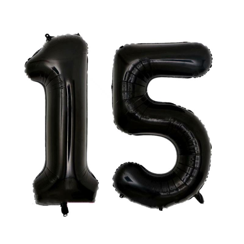 40 Inch Black Figure Foil Number Balloon Anniversary Birthday Party Decoration Adult Bridal Shower Digital Ballon Kids Globo