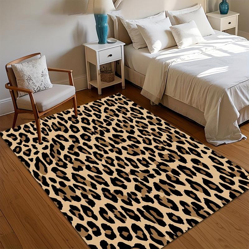 3D Zebra Stripe Leopard Print Tiger Stripe Carpet Rug for Playroom Bedroom Living Room Sofa Doormat Decor Kid Game Non-slip Mat