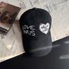 Fashion Korean Love Letter Embroidery Baseball Cap Women's Spring and Summer New Street Versatile Soft Top Show Face Little Couple Cap