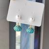 Enamel Shell Simulation Pearl Earrings Seashell Statement Eardrop Dangle Women Summer Earrings Jewelry Girls Gifts