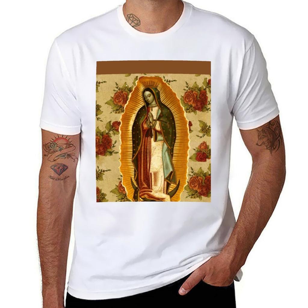 Mexican Virgin Mary of Guadalupe Catholic Religious Christian TShirt Large Size Basic Casual TShirt