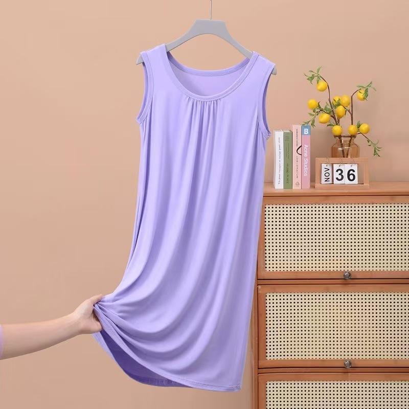 Pajama Women's Summer Sleeveless Vest Pajama Skirt, New Loose Large Size Suspender Skirt Spring and Summer