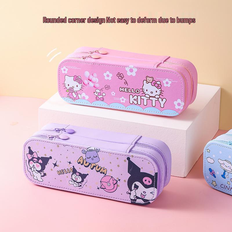 Double-Layer Cartoon Pencil Case - Kuromi, Cinnamoroll & My Melody for Boys and Girls