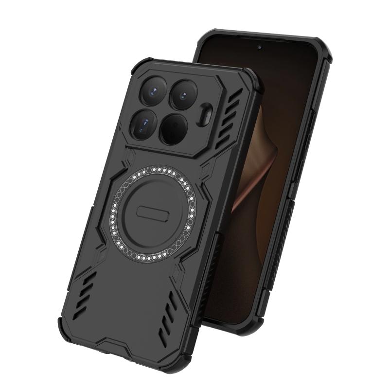 Heat Dissipation Armor Shockproof Magnetic Case For Xiaomi 15T Pro Four Corner Airbags Anti-fall TPU Frame Plastic Back Cover