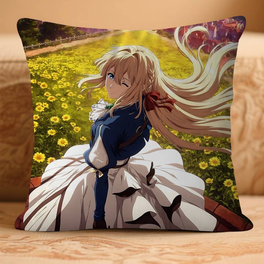 

Violet-T Аниме EvergardenS Наволочка Съемный Моющийся Чехол для подушки – Всесезонный Мягкий Лен 16x16Inch