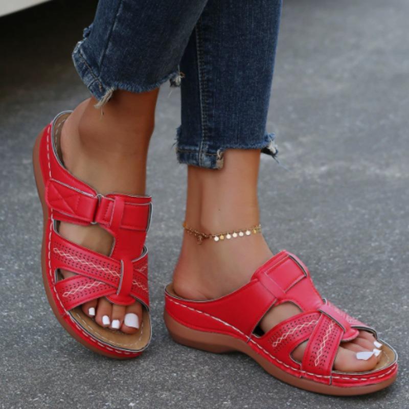 Nnü 'B's New Style Women's Slipper with Wedge Heel in Summer Car Stitching Non-slip Light Slippers