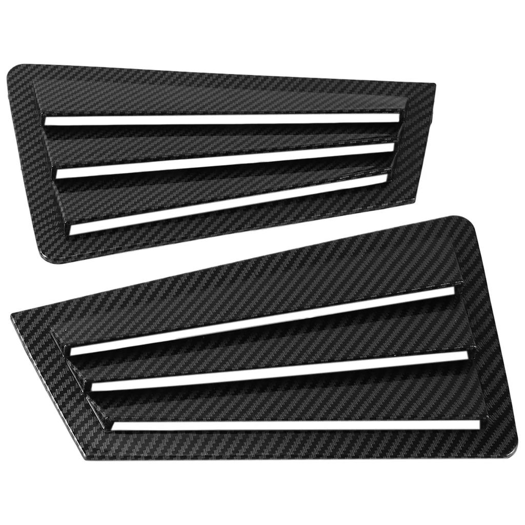 For Mazda 3 Sedan 2003-2008 Car Rear Louver Window Side Shutter Cover Trim Sticker Vent Scoop ABS Carbon Fiber Style Gloss Black