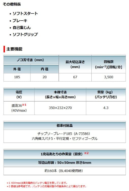 Makita 185mm Cordless Circular and Case Sold CS001GZ Saw, 40Vmax, Battery, Charger, Separately,