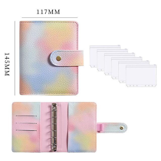 A7 Crocodile Pattern Leather Budget Binder Notebook Cash Envelopes System Set Binder Pockets Money Budget Saving Bill Organizer