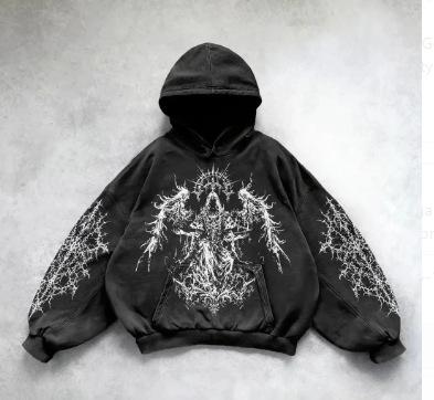 Washed hooded sweater pullover hoodie winter