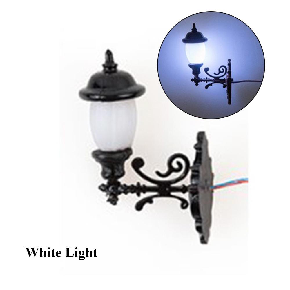 

ABS металлический материал белый/теплый свет модель 3V садовый двор светодиодный светильник новый кукольный домик настенный светильник White Light Black