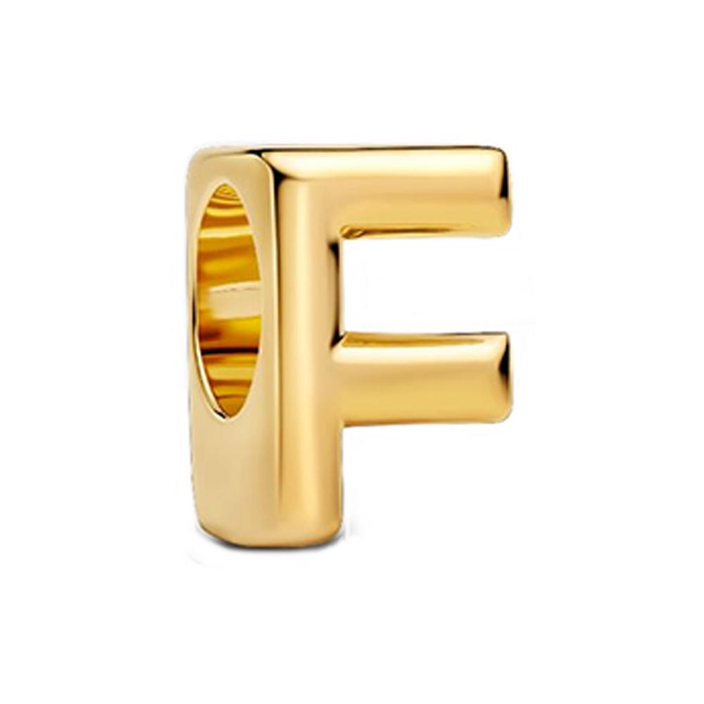 Golden Copper Metal 26 Letter Alphabet Charm Bead Component Compatible With Do It Yourself Bracelet High Quality Fine Jewelry Necklaces Neutral Style