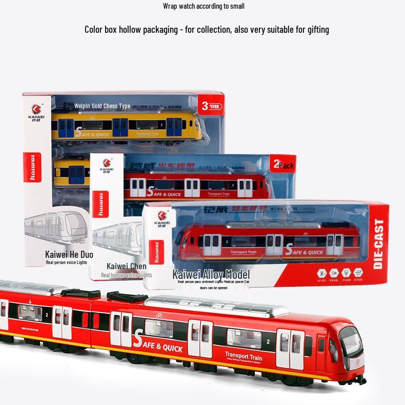 Kaiwei Alloy Subway Train Model with Sound & Light, Magnetic Force, Connect Rod, Pull-back/Remote Control