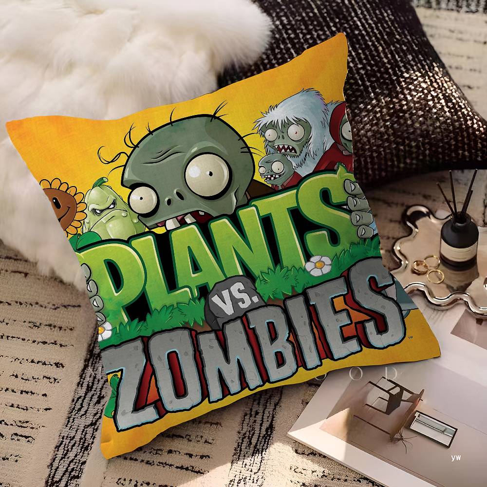 Classic Game PPlants Vs ZZombies Cushion Cover Polyester Sofa Cushions Decorative Throw Pillows Home Decoration Pillowcover