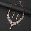 Bridal Necklace Earrings Set Wedding Jewelry Zircon Dress Accessories