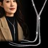 Elegancki Długi Kryształowy Naszyjnik Swetrowy Z Modnym Designem w Kształcie Litery U Dla Kobiecej Mody