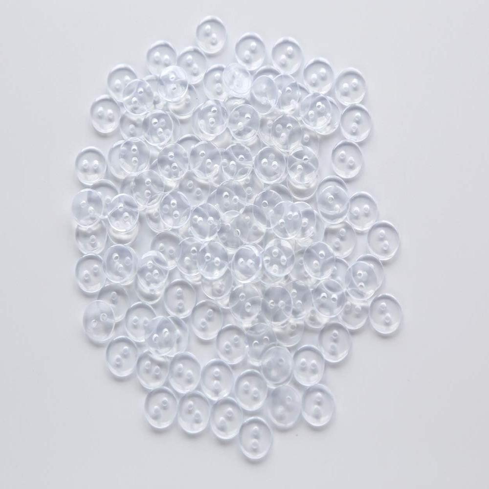 500 PCS Resin Clear  Buttons 10mm 10mm Round Transparent DIY Craft Projects Resin Buttons  Sewing